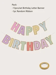 1 bộ sinh nhật tiệc kéo cờ - Nhiều màu - Xem 5