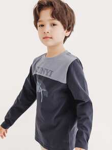 Boys Letter & Whale Print Tee