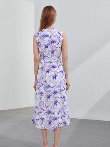 MOTF PREMIUM Vestido con cinturón lino - Multicolor - Ver 3