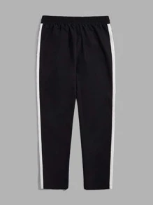 Manfinity VCAY Men Contrast Side Striped Drawstring Pants - Black - View 5