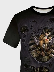 Manfinity LEGND Tops Nam Thú vật Đường phố - màu đen - Xem 3