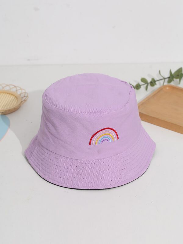 Toddler Girls Rainbow Embroidered Bucket Hat SHEIN USA