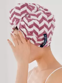 Bộ 3/2/1 khăn tắm/khăn lau tóc bằng vải lông san hô họa tiết sóng nước, thấm hút tốt và mềm mại. - Màu tím - Xem 1