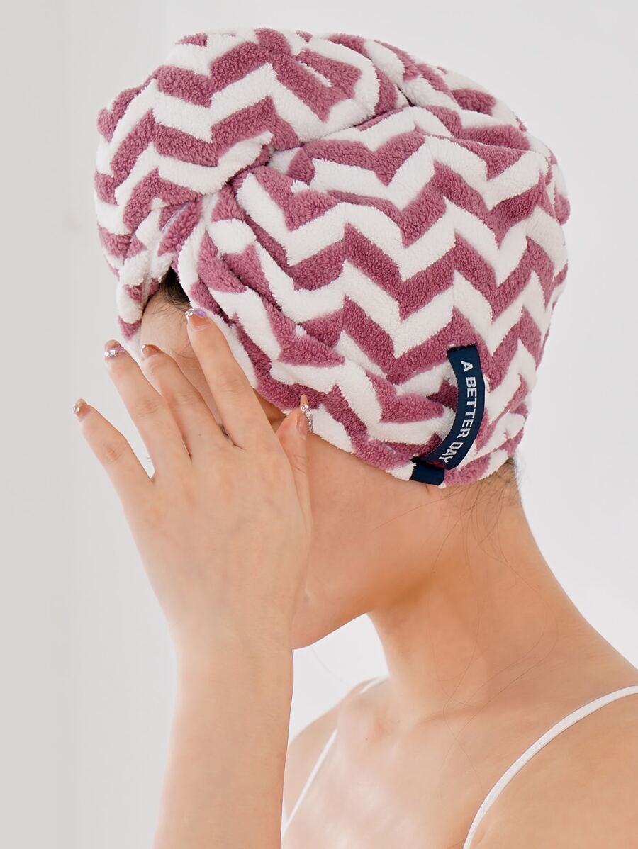 Bộ 3/2/1 khăn tắm/khăn lau tóc bằng vải lông san hô họa tiết sóng nước, thấm hút tốt và mềm mại. - Màu tím - Xem 1