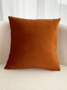 1個天鵝絨枕套或腰靠枕套，適用於臥室、客廳沙發 - 亮橙色 - 查看 3