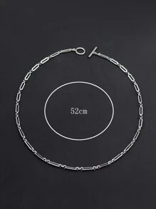 Những người đàn ông thời trang và phổ biến Vòng cổ khóa OT bằng thép không gỉ để làm quà tặng trang sức và cho một vẻ ngoài sành điệu - Bạc - Xem 4