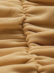 SHEIN ICON Crisscross Front Ruched Backless Tube Bodycon Dress - Khaki - View 4