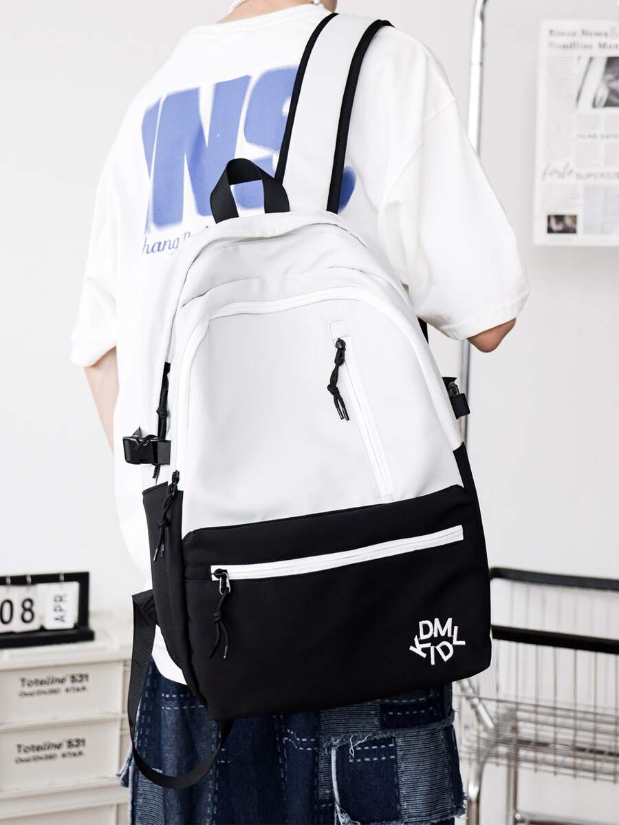 peach tree Men Colourblock Casual Daypack - Black and White - View 1