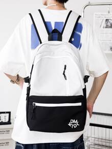 peach tree Men Colourblock Casual Daypack - Black and White - View 6
