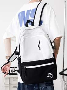 peach tree Men Colourblock Casual Daypack - Black and White - View 7