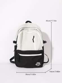 peach tree Men Colourblock Casual Daypack - Black and White - View 8