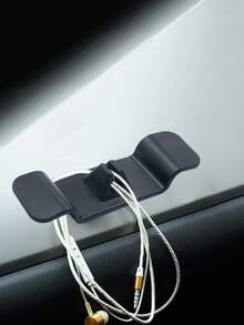 1pc Car Data Cable Holder Clip - Black - View 2