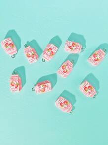 10pcs Strawberry Print Milk Design DIY Pendant - Multicolor - View 1