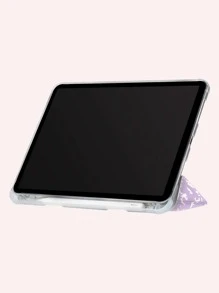 Ốp bảo vệ kiểu sổ tay TPU có khe cắm bút, phù hợp với iPad Mini 4/5, Mini6, Mini7, A8, A16, 2025, Air 11, 13, M2, M3, Pro 11, 13, M4, 2024, Air 4, 5, 10th, 10.9, Pro 11, 9th, 8th, 7th, 10.2, Pro 12.9, 4th, 5th, 6th. Thiết kế màu nước tím, vỏ mềm TPU. Không bao gồm bút. Quà tặng sinh nhật mùa xuân. - Màu tím - Xem 4