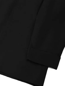 Hombres 1 pieza Blazer con botón de cuello con solapa - Negro - Ver 3