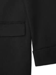 Hombres 1 pieza Blazer con botón de cuello con solapa - Negro - Ver 8