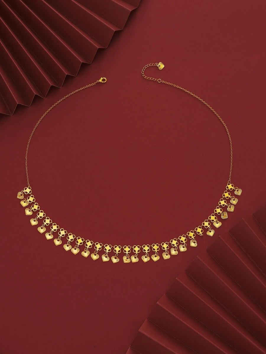 Vòng cổ trái tim tua rua - Vàng - Xem 1