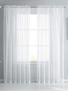 素色單片透視窗簾