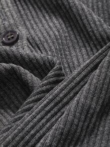 DAZY 半扣罗纹针织 T 恤，秋季服装长袖女式上衣