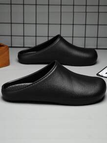 男士荔枝紋壓花拖鞋