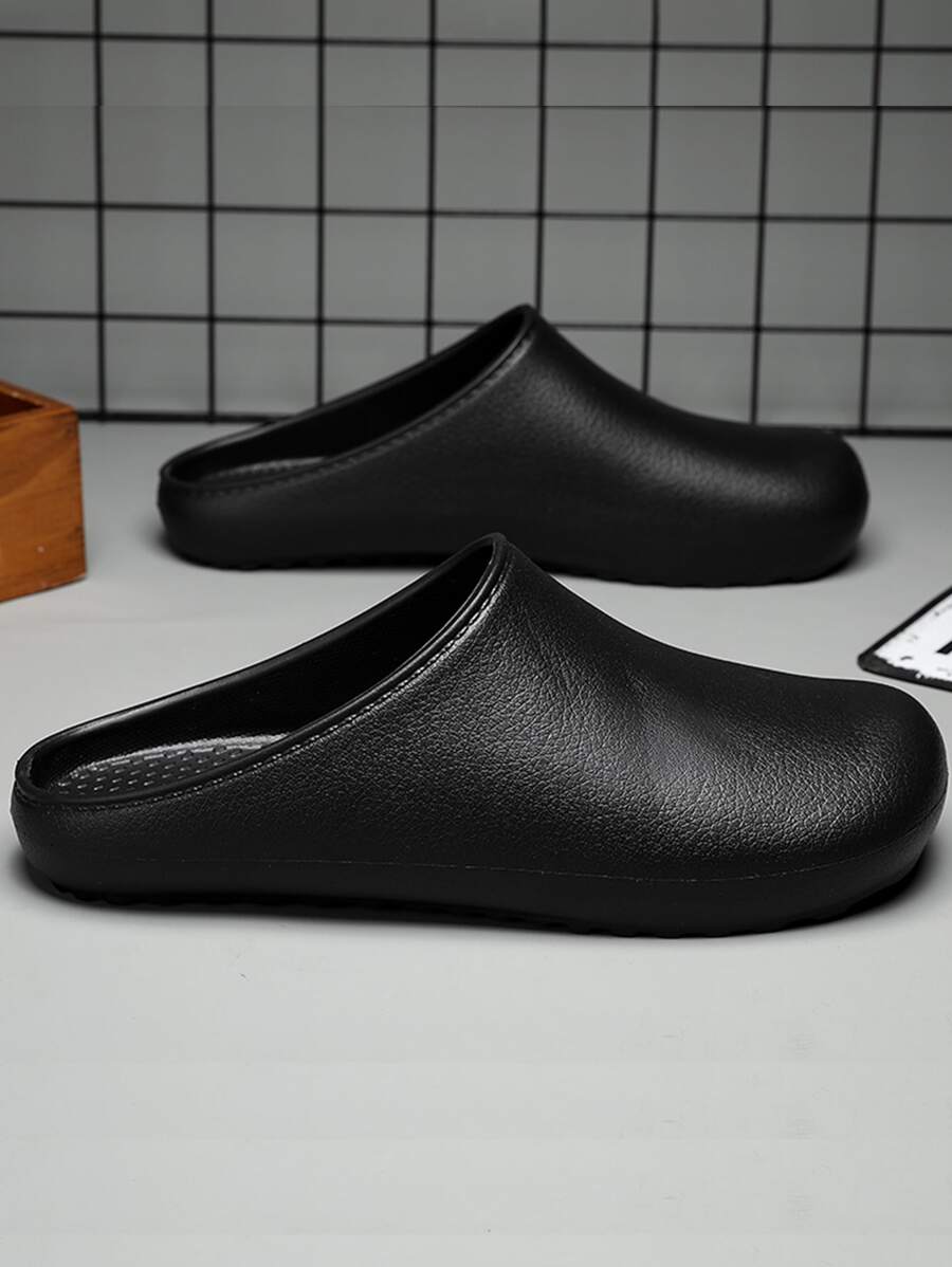 男士荔枝紋壓花拖鞋