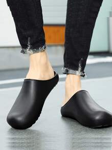 男士荔枝紋壓花拖鞋