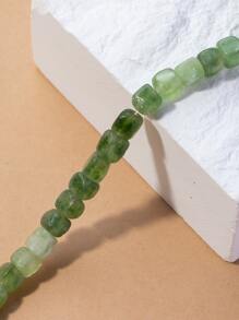 Phụ kiện trang sức DIY hạt 1 sợi - Màu xanh Ô liu - Xem 1