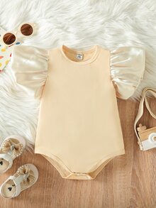 Baby Puff Sleeve Bodysuit - Apricot - View 1
