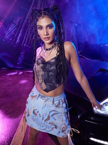 ROMWE Áo hai dây Con số Gợi cảm - Nhiều màu - Xem 5