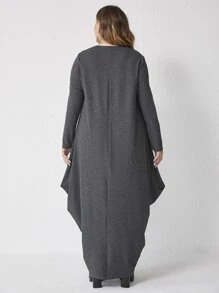 Mulvari Vestido unicolor bajo irregular - Gris Oscuro - Ver 2