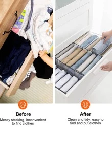 1入組多格衣服收納盒 - 灰色 - 查看 5