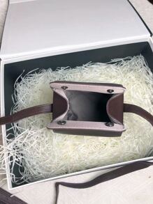 Mini Printed Minimalist Cute Animal Milk Carton Shape Crossbody Bag, Girl Flap Magnetic Closure Purse - Coffee Brown - View 4