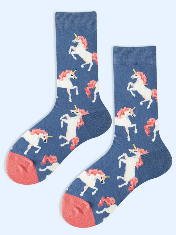 Unicorn Pattern Crew Socks