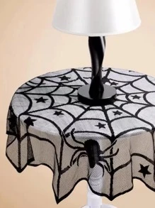 1 pieza Mantel Halloween telaraña - Negro - Ver 4