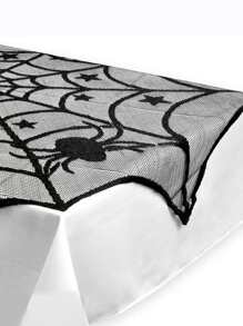 1 pieza Mantel Halloween telaraña - Negro - Ver 5