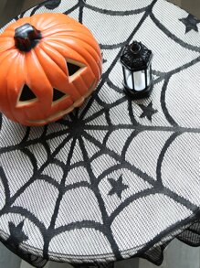1 pieza Mantel Halloween telaraña - Negro - Ver 7