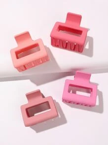 4 chiếc kẹp tóc hình chữ nhật thiết kế đơn giản cho ngày lễ tình nhân - Hồng - Xem 1