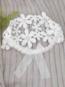 嬰兒花卉圖案細節髮帶 - 白色 - 查看 4