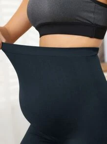 SHEIN Maternity Solid Cycling Shorts - Dark Grey - View 3