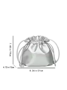 Lightweight,Business Casual Fashionable,Minimalist Metallic Drawstring Design Bucket Bag For Teen Girls Women College Students,Rookies & White-collar Workers Perfect for Office,Work ,Business,Commute,Outdoors, Travel, Outings