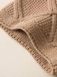 Bebé Cárdigan con botón delantero & Shorts tejidos - Marrón - Ver 3