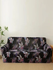 1pc Tropical Print Stretchy Sofa Slipcover - Multicolor - View 1