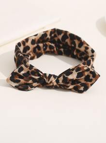 3pcs Leopard Pattern Hair Band Cute Bow Headband Turban Headband Sweatband, Hairband Fall Winter Hair Accessories For Women For Vacation Outfits Woman Elegant Scarf Women Bandana Soft Headwrap - Multicolor - View 3