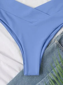 素色泳衣下裝 - 霧霾藍 - 查看 5