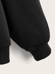 SHEIN EZwear Plus Size Bear Print Sweatshirt - Black - View 3