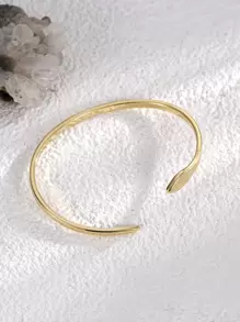 Charm-In 珠寶,蛇形光滑表面質量女士手鐲,1入組日常通勤 - 金黃色 - 查看 4