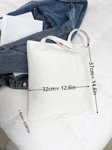 小單肩托特包學院卡通字母和黃油圖案輕便可折疊適用於購物和學校帆布購物袋可折疊包適用於學校工作旅行