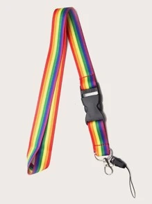 1pc LGBT Rainbow Striped Print Phone Lanyard - Multicolor - View 2