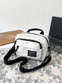 Quadratische Tasche mit Buchstabe Flicken Dekor