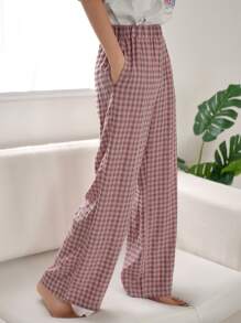 DAZY Letter & Gingham Print Lounge Set - Multicolor - View 7